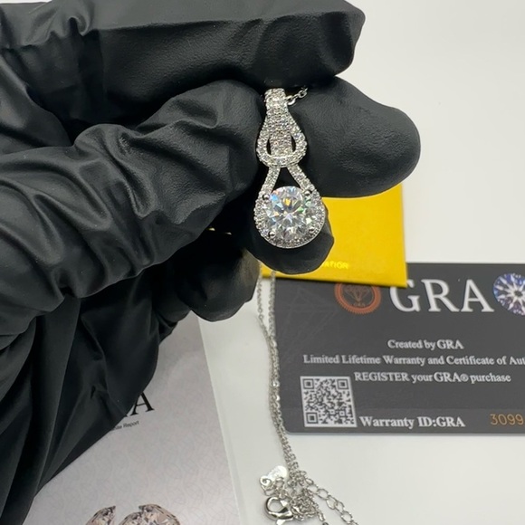 Dainty 2cttw moissanite necklace - Picture 7 of 15